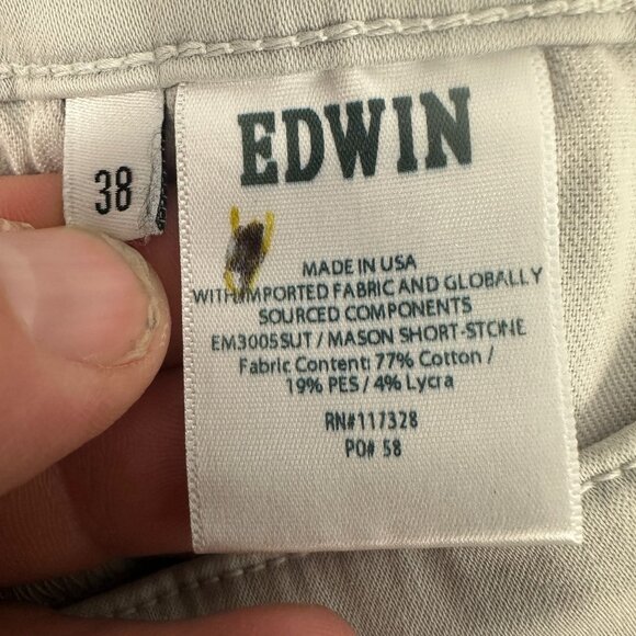 Edwin Mason Short Slim Chino Mens Size 38 Tone Color Cotton & Lycra Fabric - Picture 6 of 9